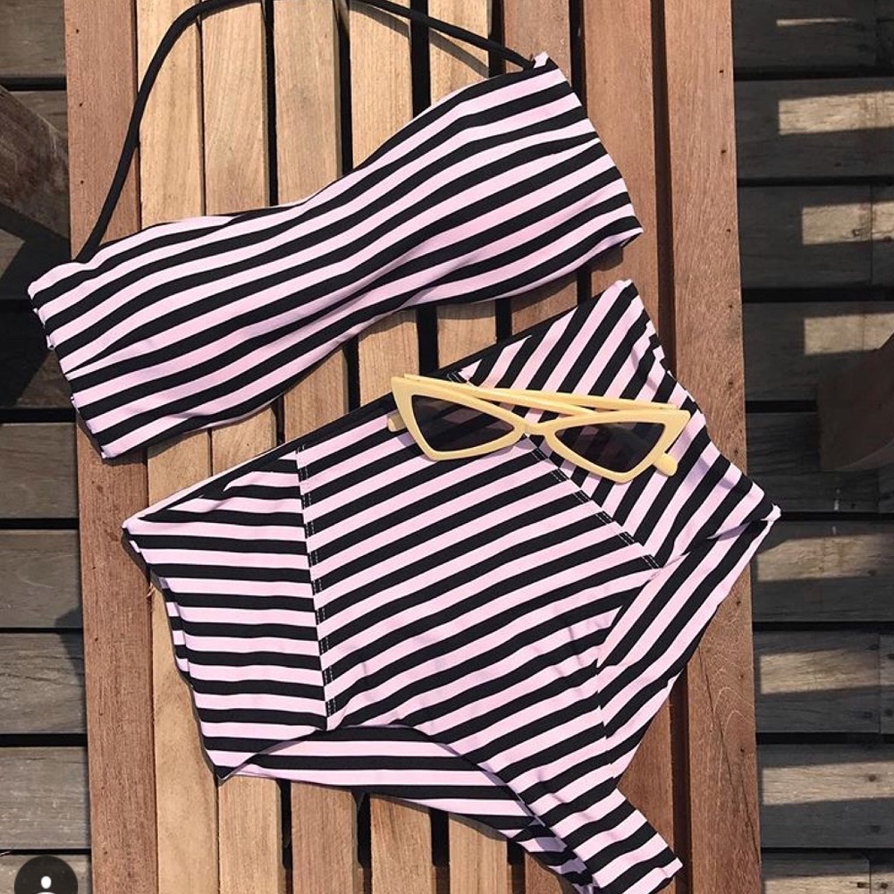 Striped bikini set